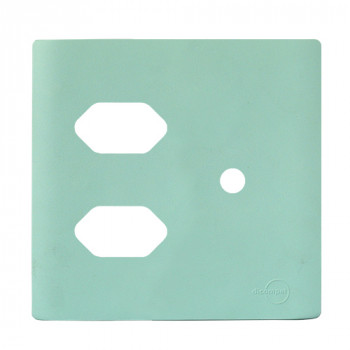 Placa p/ 2 Tomadas + Furo 4x4 - Novara Siciliano